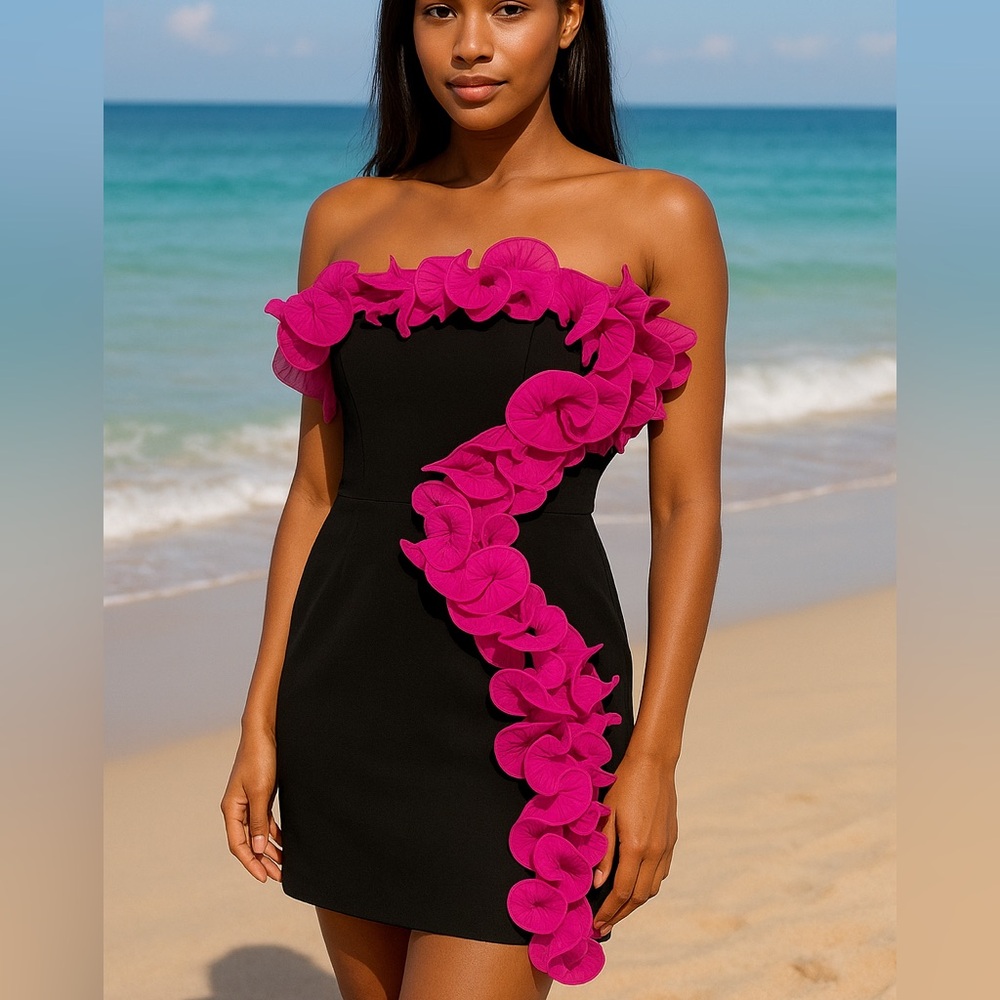 Mac Duggal 49642 Strapless Ruffle Dress Sizeβ 4